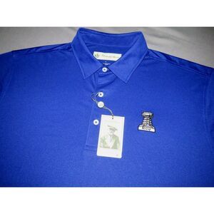 NEW! Men's Donald‎ Ross Short Sleeved Blue Stretch Polo Golf Shirt Large NWT!